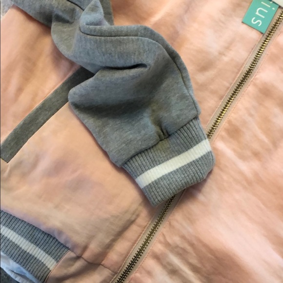 Stradivarius pink and gray bomber satin jacket med - Picture 7 of 7